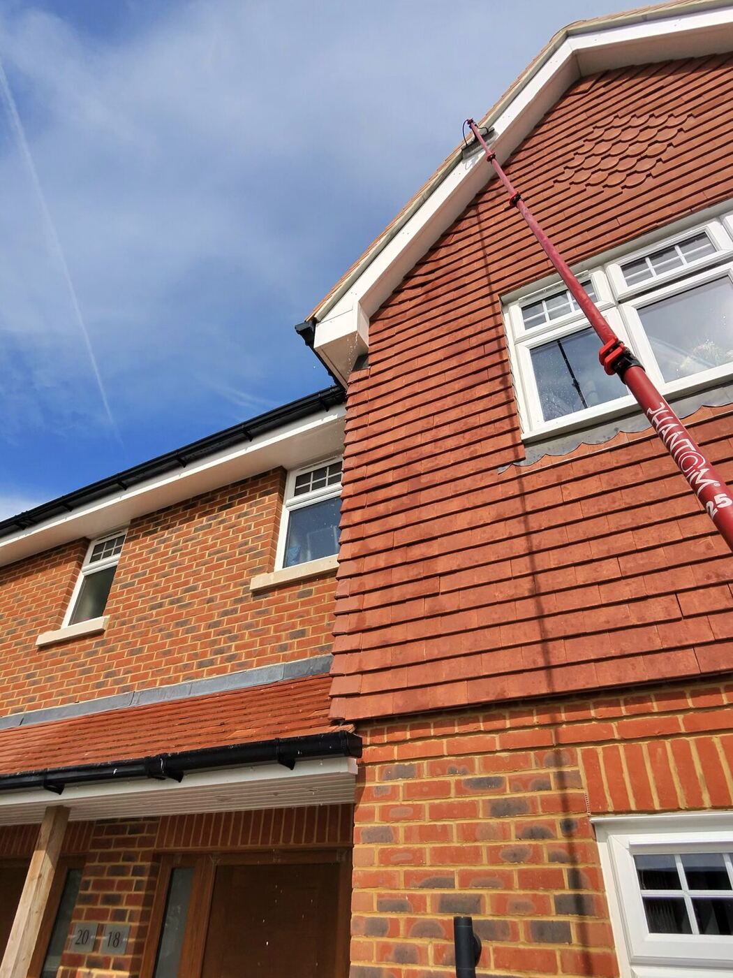 Soft wash exterior cleaning result