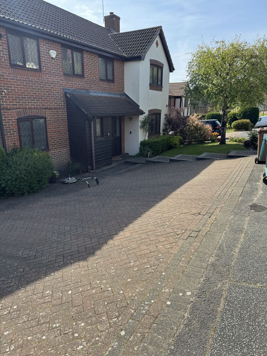 Patio cleaning before and after