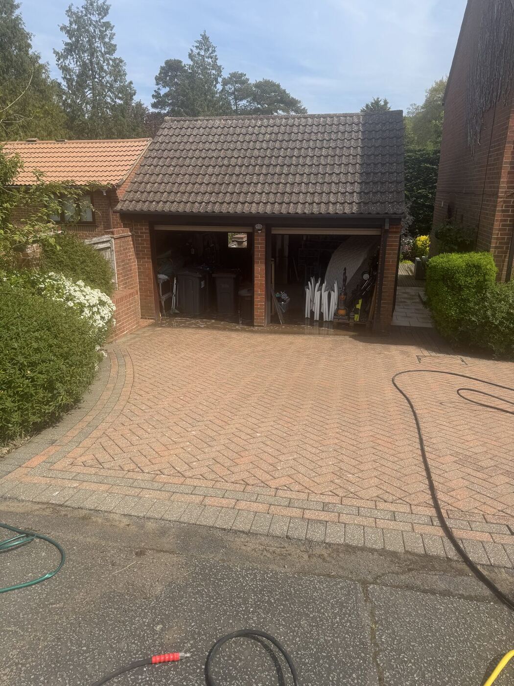 Soft wash roof clean